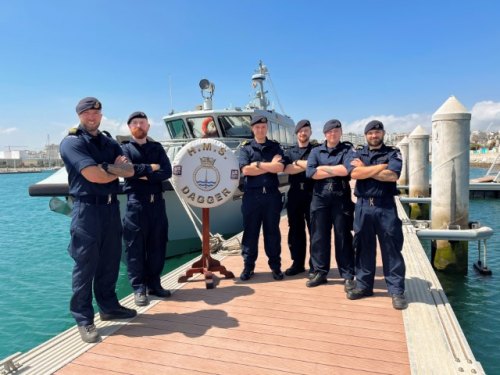 HMS Dagger in Tangier in May 2023